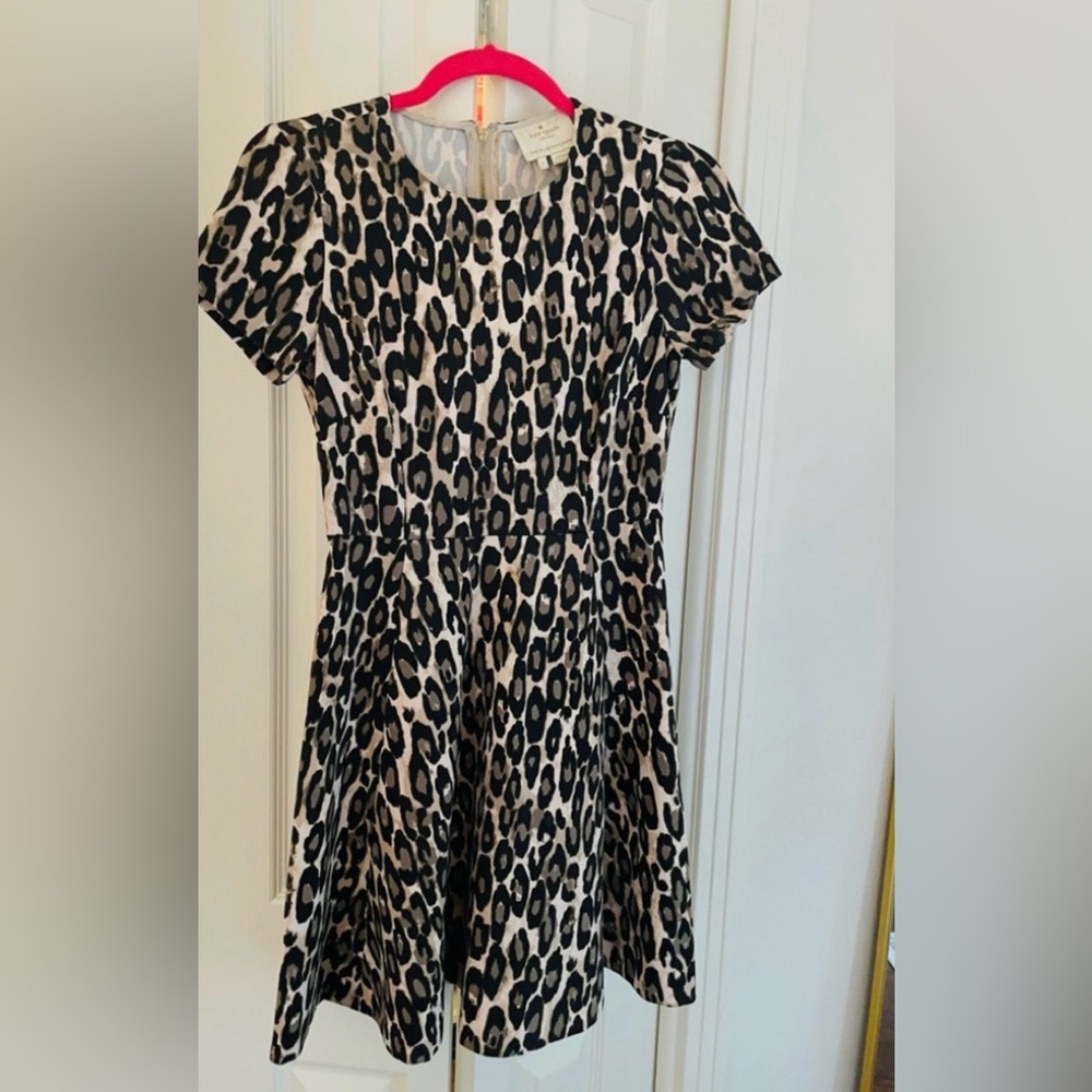 Kate Spade Black and Cream Leopard Print Kids Dress